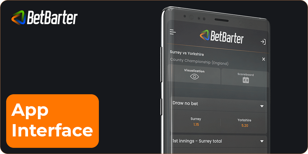 Betbarter Application Interface