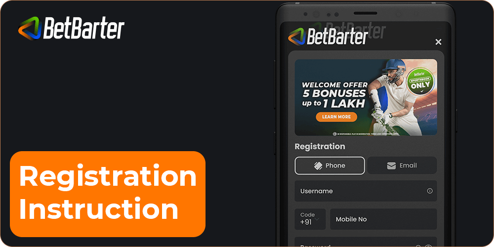Betbarter registration instruction