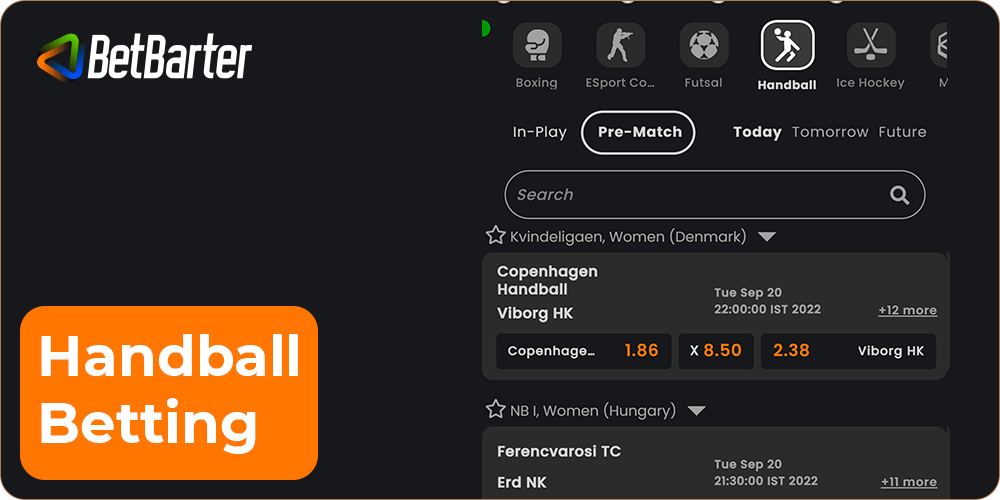 Betbarter Handball Betting